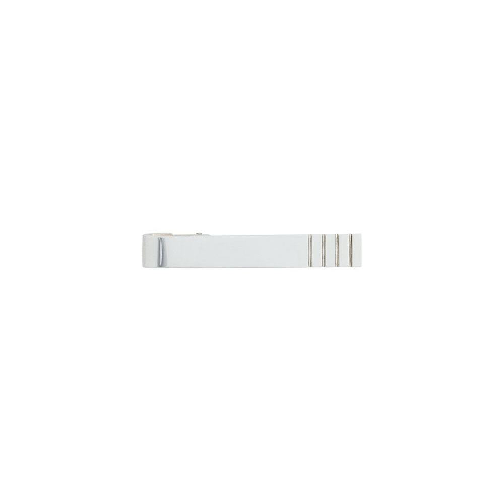 THOM BROWNE 4-Bar Stripe Long Tie Bar Silver-Tone Accessory
