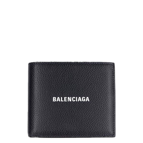 BALENCIAGA Cash Square Men’s Black Bifold Wallet