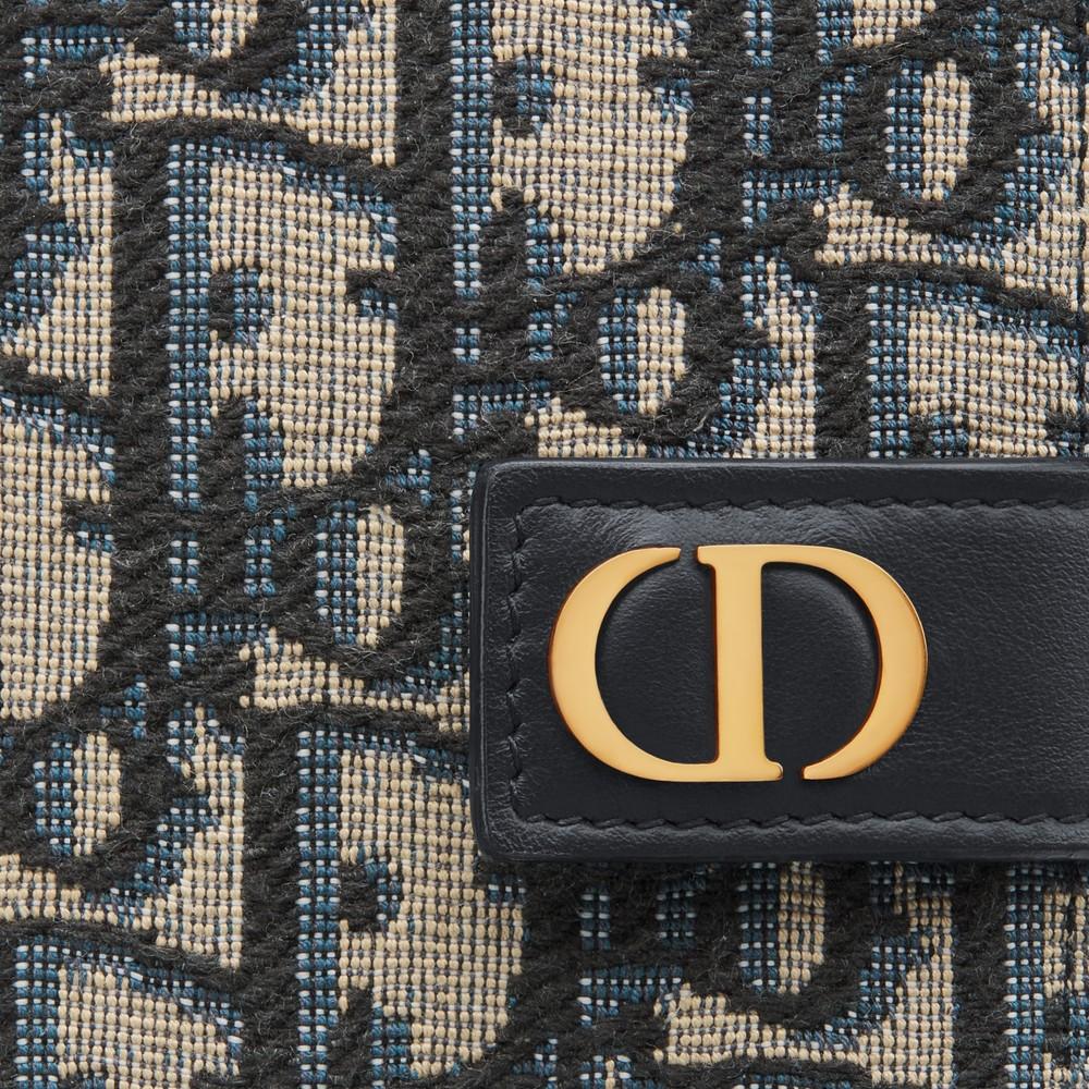 DIOR Blue 30 Montaigne Dandelion Card Holder Dior Oblique Jacquard