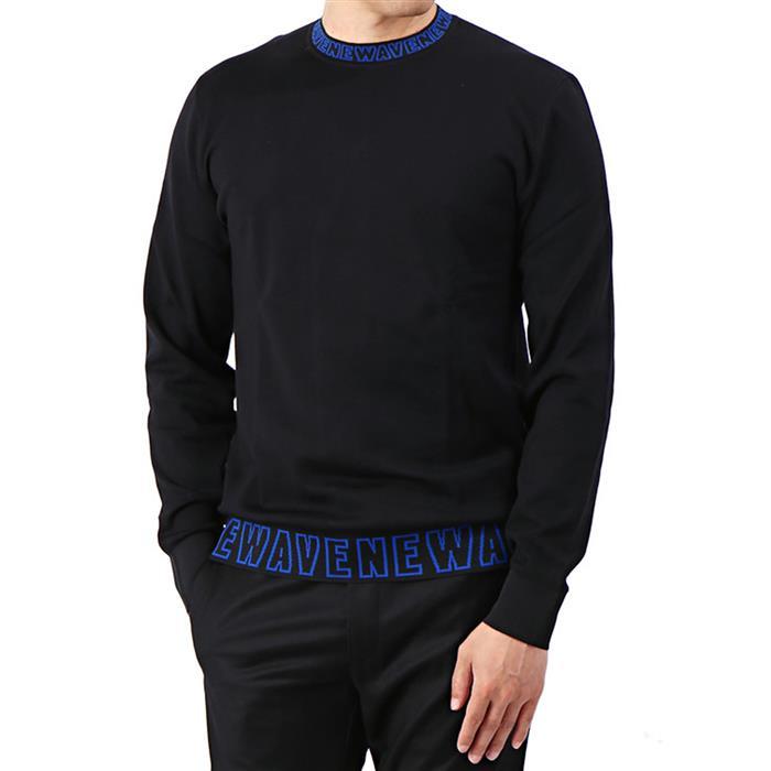 DIOR Blue Front Line Round Neck Knit Sweater for Men