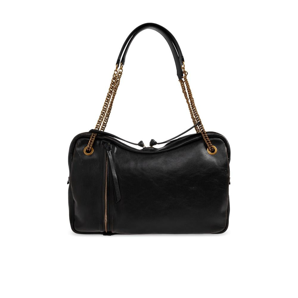 Vivienne Westwood Dolce Large Shoulder Bag Black Leather