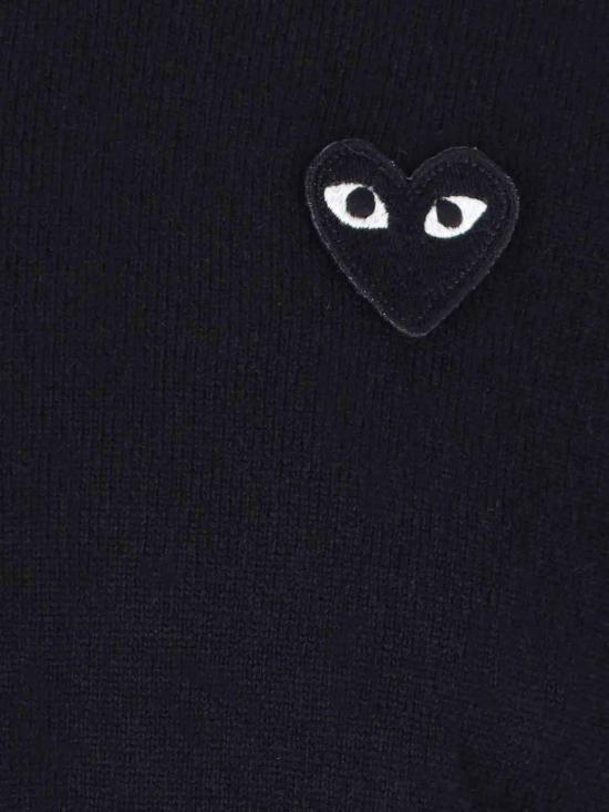 Comme des Garcons Black Heart V-Neck Knit Sweater for Women AX N018 051 1 DOM
