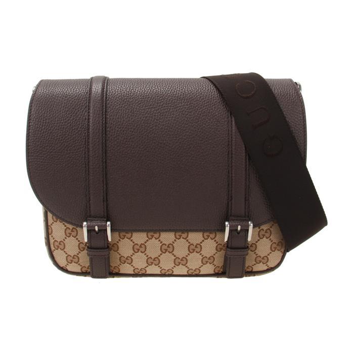 GUCCI GG Canvas Beige Brown Crossbody Bag