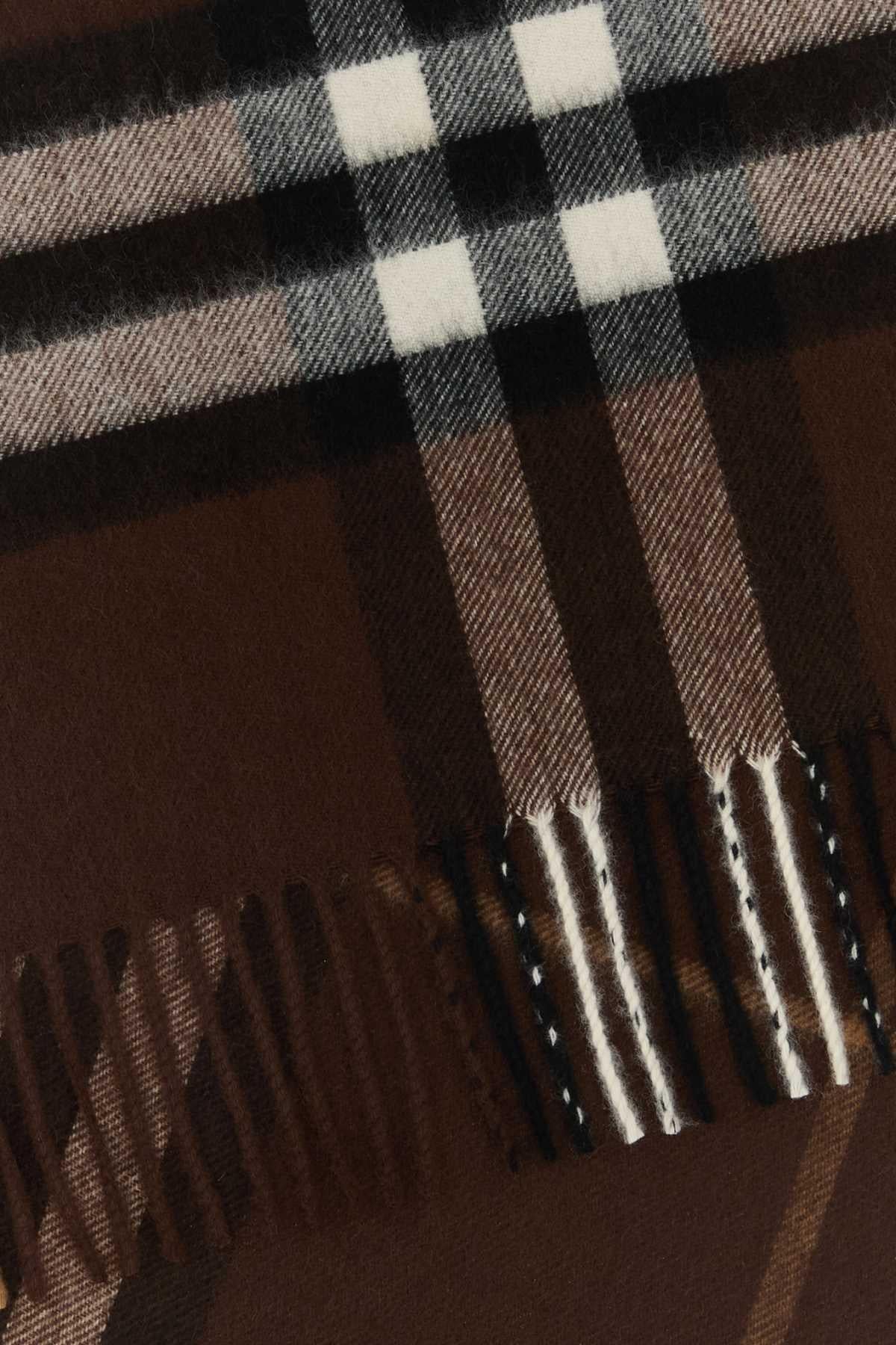 BURBERRY Beige Check Wool Scarf