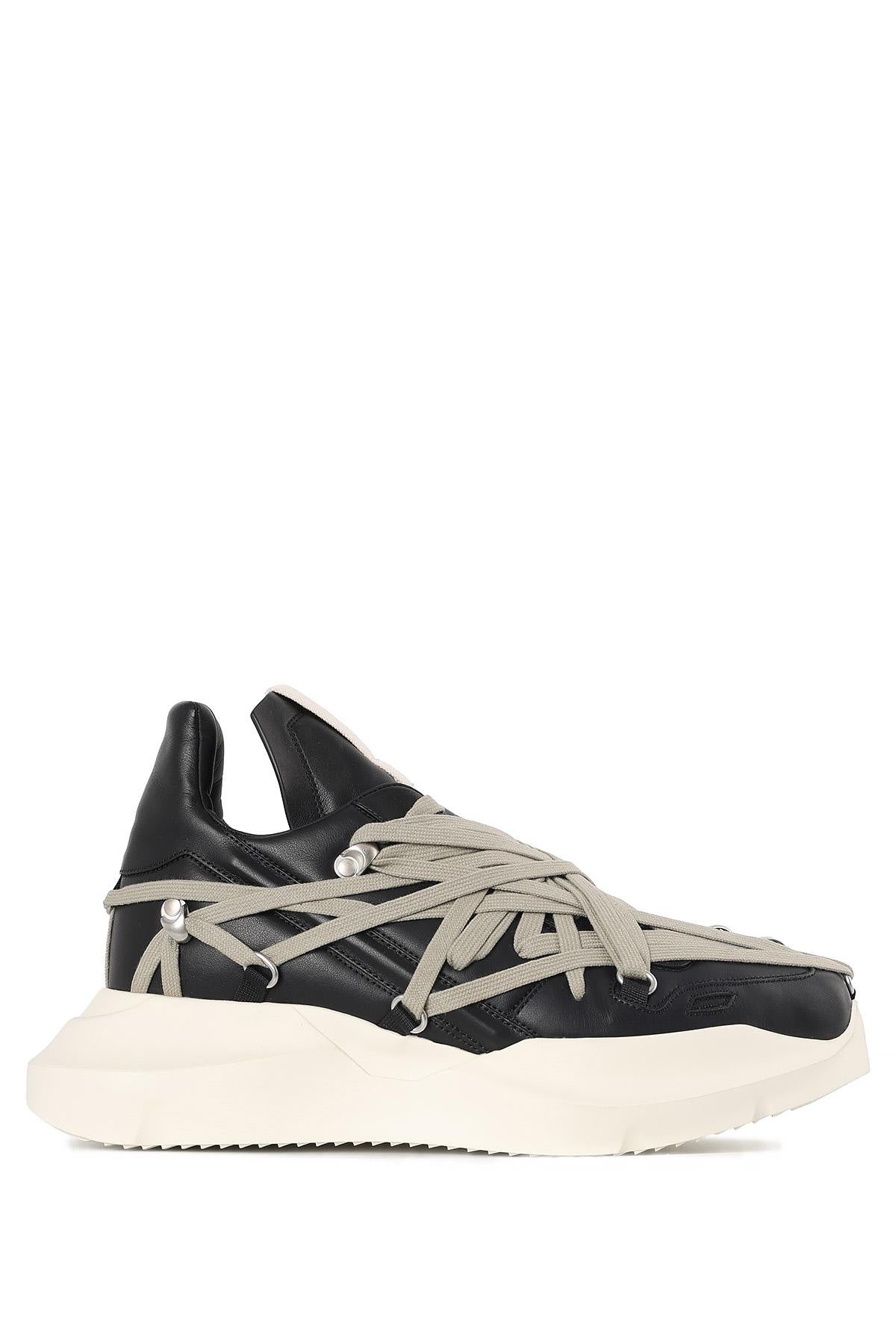 Rick Owens Megalace Geth Runner Black Milk Low-Top Sneakers