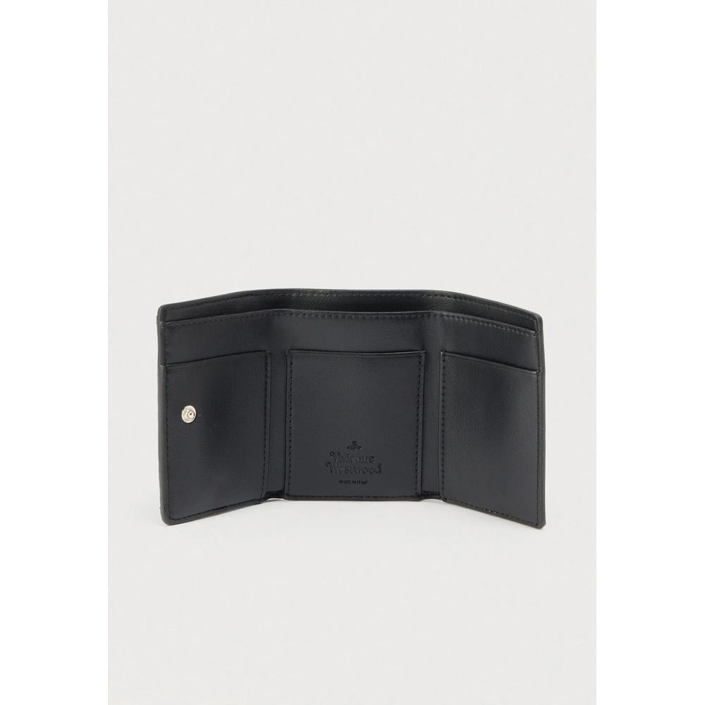 Vivienne Westwood Small Flap Leather Bifold Wallet Black