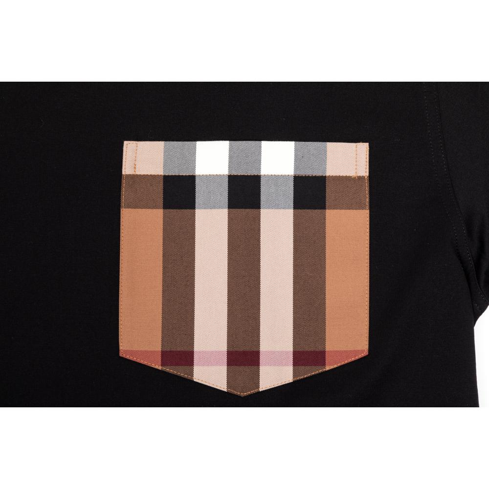 BURBERRY Check Pocket Short Sleeve T-Shirt for Women