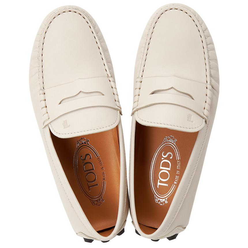 Tods Gommino Bubble Women’s Driving Loafers Leather Beige