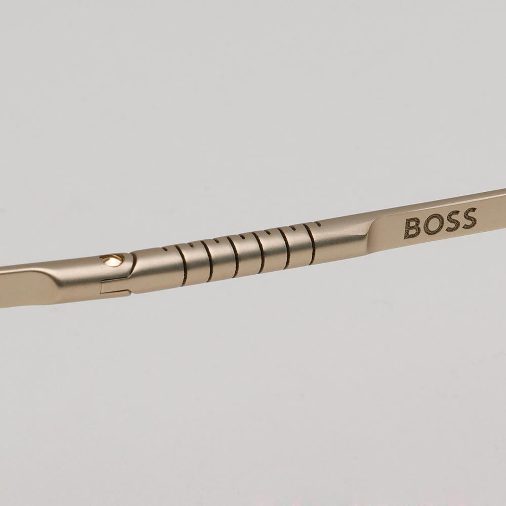 HUGO BOSS Titanium Semi-Rimless Round Eyeglass Frames Gold Stainles BOSS1448 J5G