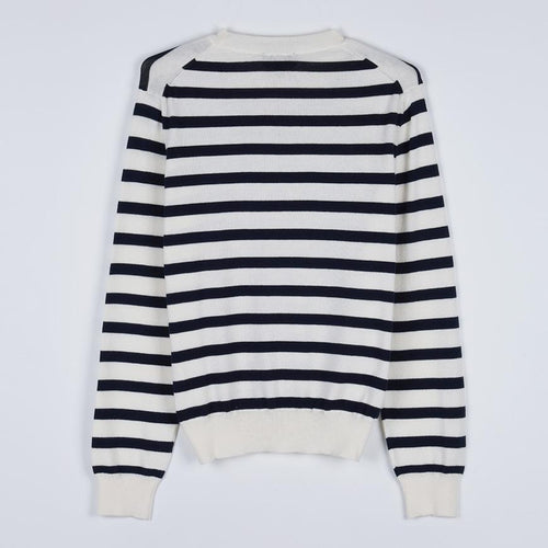 A.P.C. Josefa Striped Round Neck Knit Sweater for Women COGDK F23444 TAI