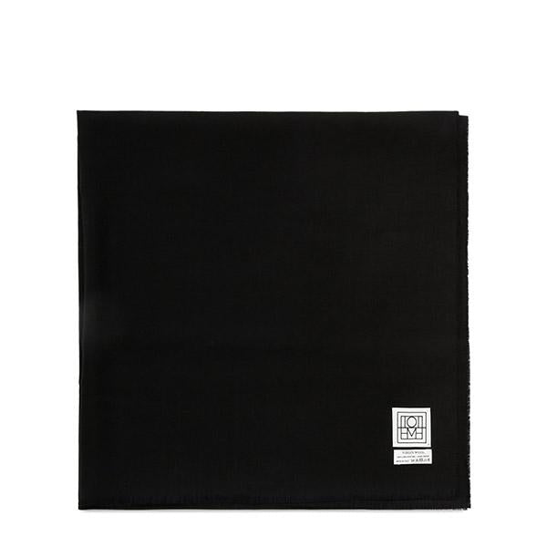Toteme Black Lightweight Wool Scarf WSC0079 FB0421 001