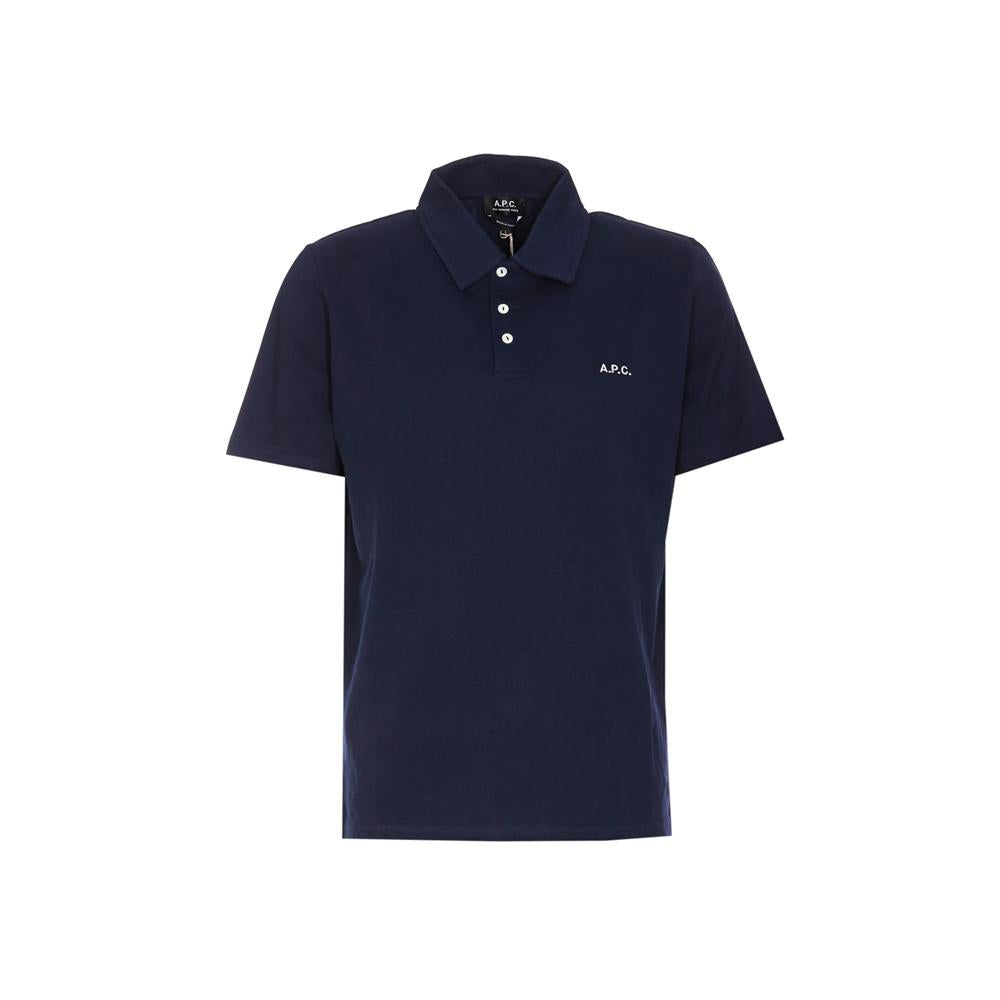 A.P.C. Logo Embroidered Polo T-Shirt Navy