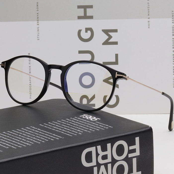 TOM FORD Blue Light Blocking Round Acetate Eyeglasses Unisex TF5759B 001