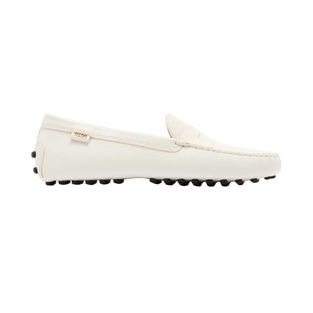 Tods Women’s Gommino Driving Shoes White Leather Loafers XXW22 L00010 5J1 B015