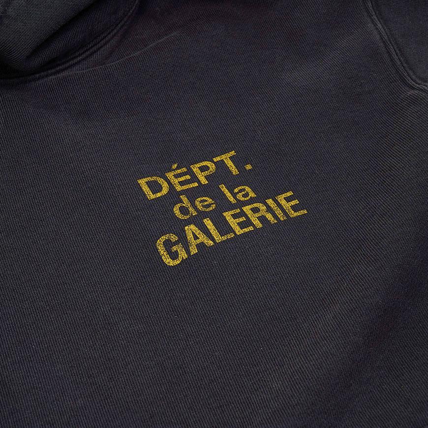 GALLERY DEPT. Black Logo Hoodie for Men DGH 50043