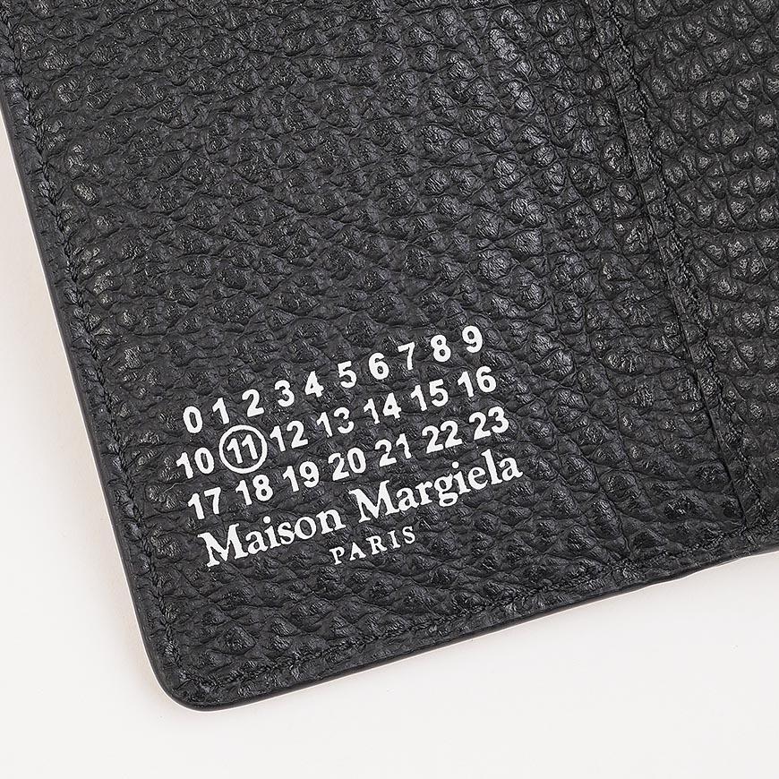 Maison Margiela Unisex Four-Stitch Leather Bifold Wallet Black