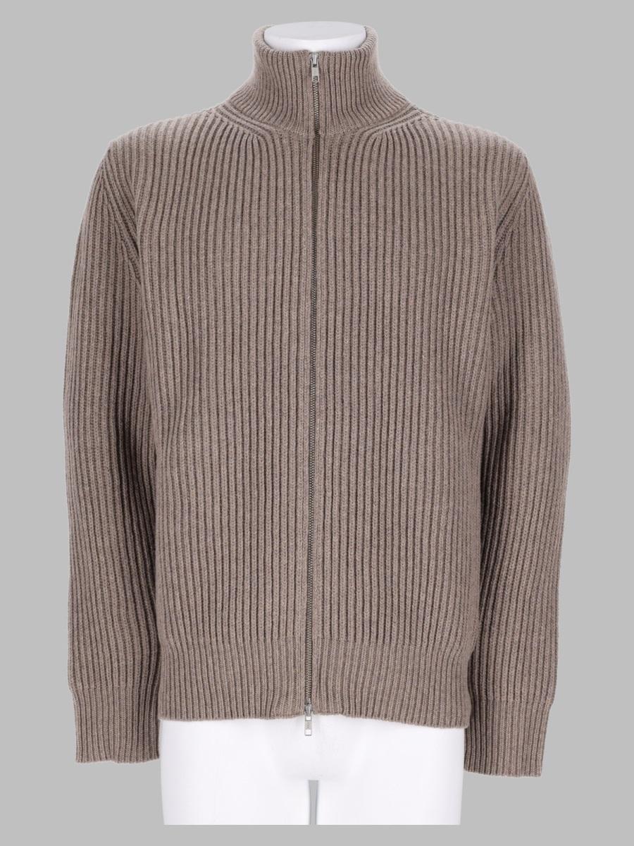 Maison Margiela Black Wool Zip-Up Knit Jacket for Men