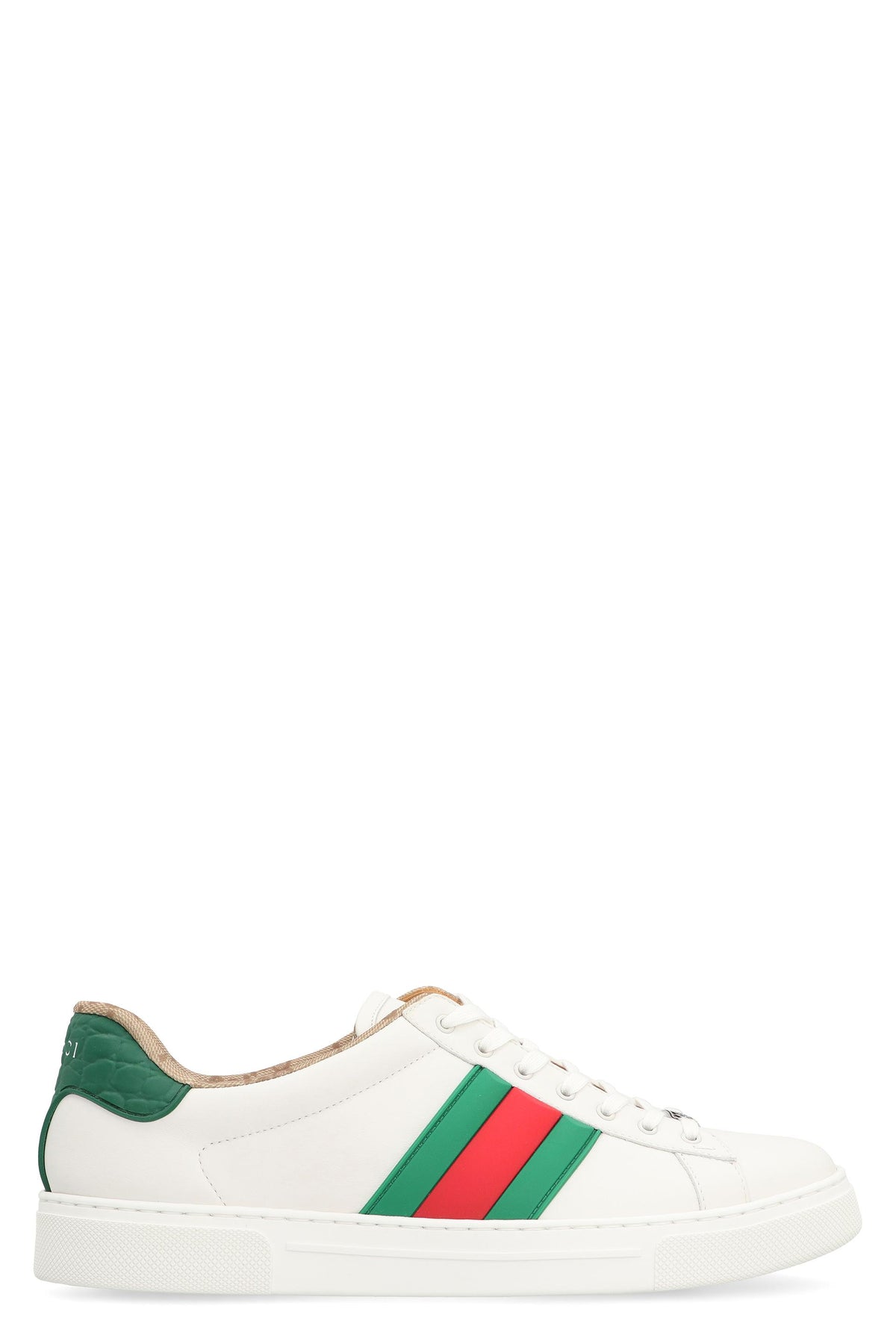GUCCI White Leather Low-Top Sneakers