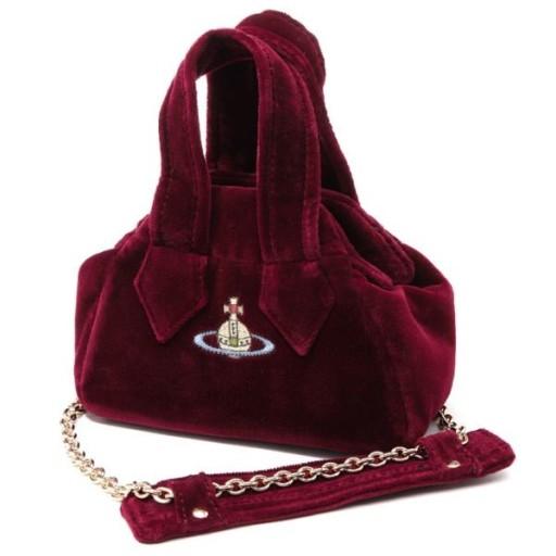 Vivienne Westwood Mini Yasmin Shoulder Bag Burgundy Leather