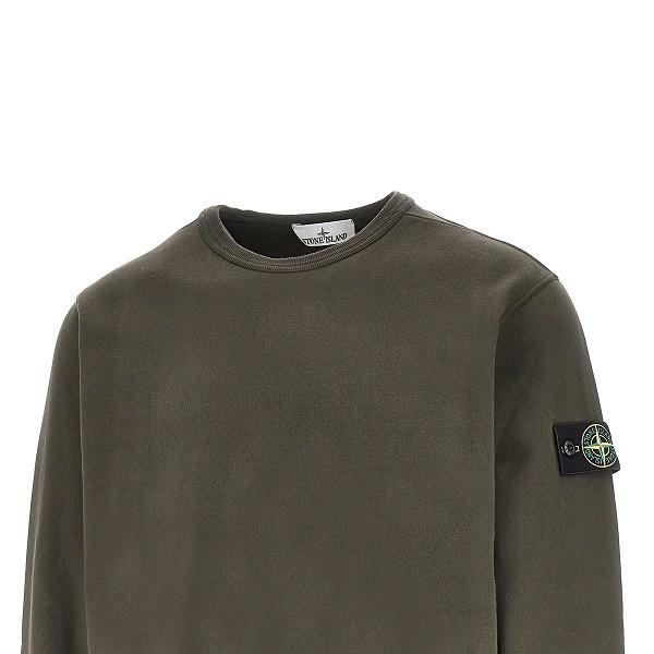 STONE ISLAND Cotton Logo Sweatshirt Black Men’s Pullover