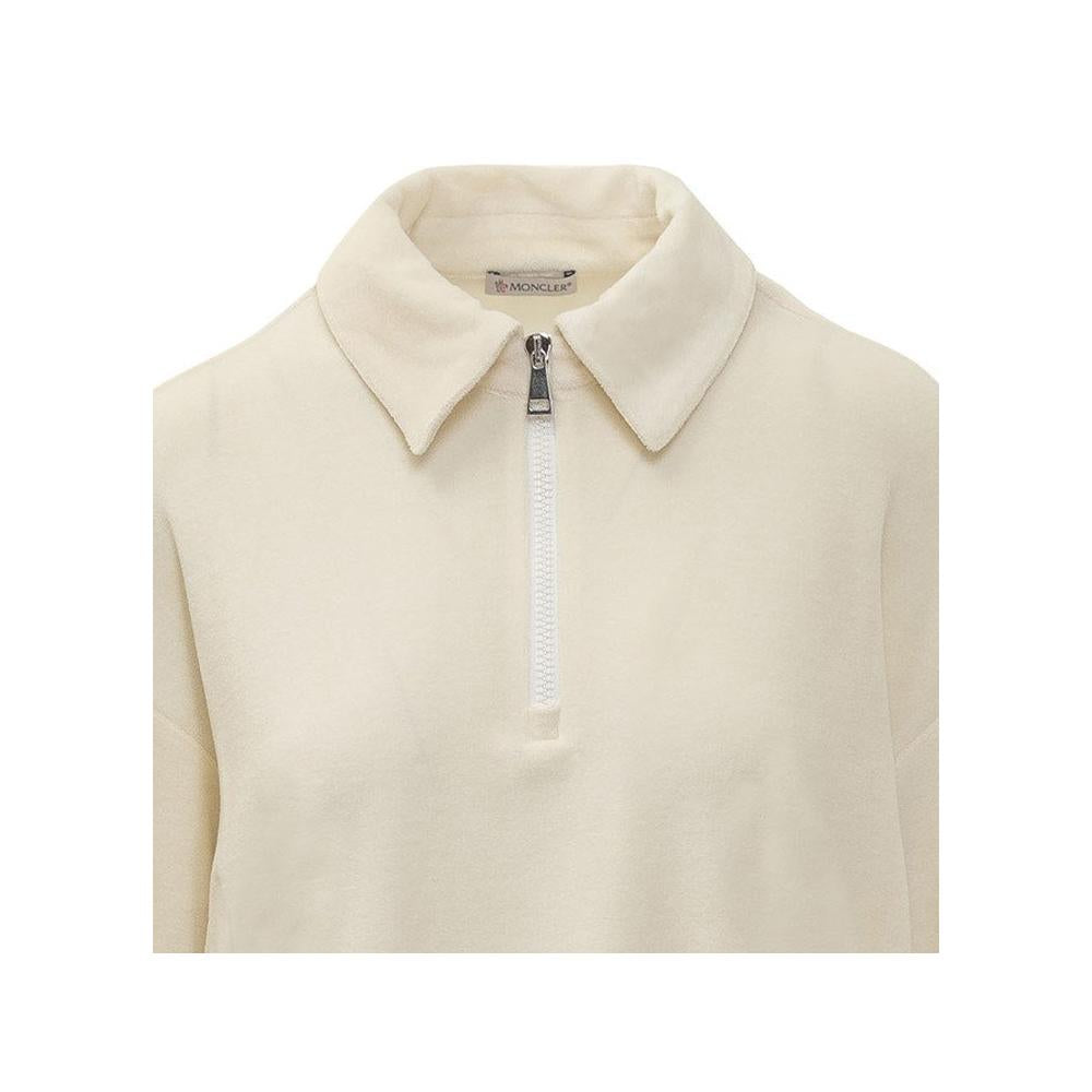 Moncler Logo Terry Polo T-Shirt Ivory Women’s