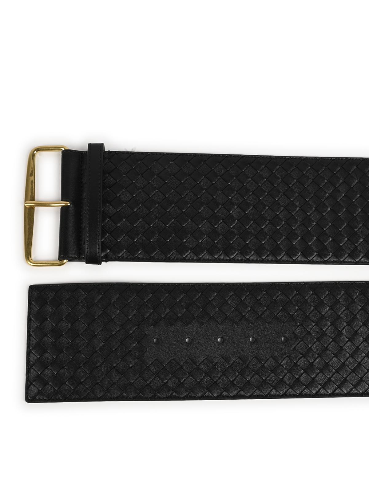 Bottega Veneta Black Leather Belt