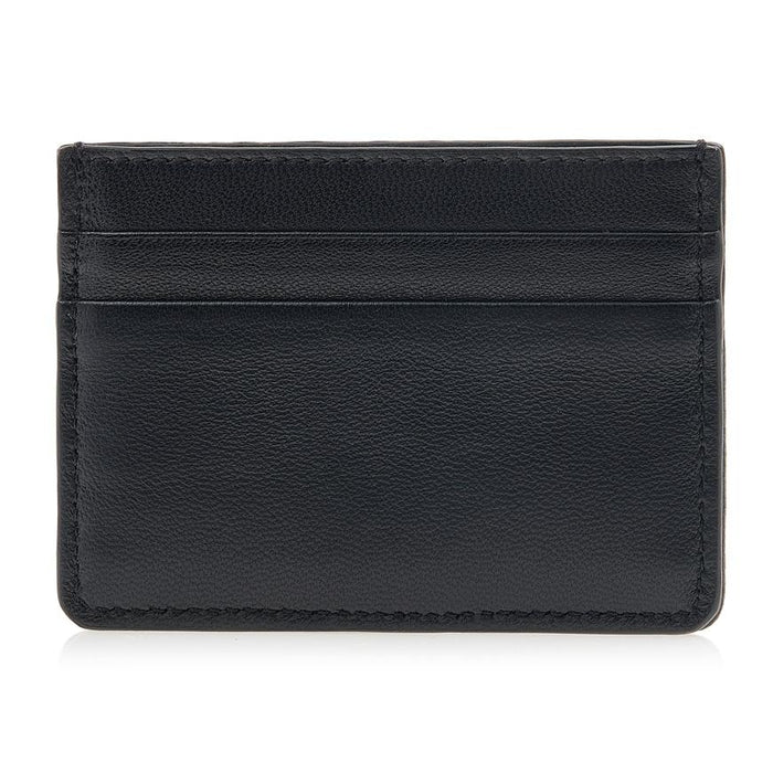 VALENTINO Garavani Iconography Leather Card Holder Black