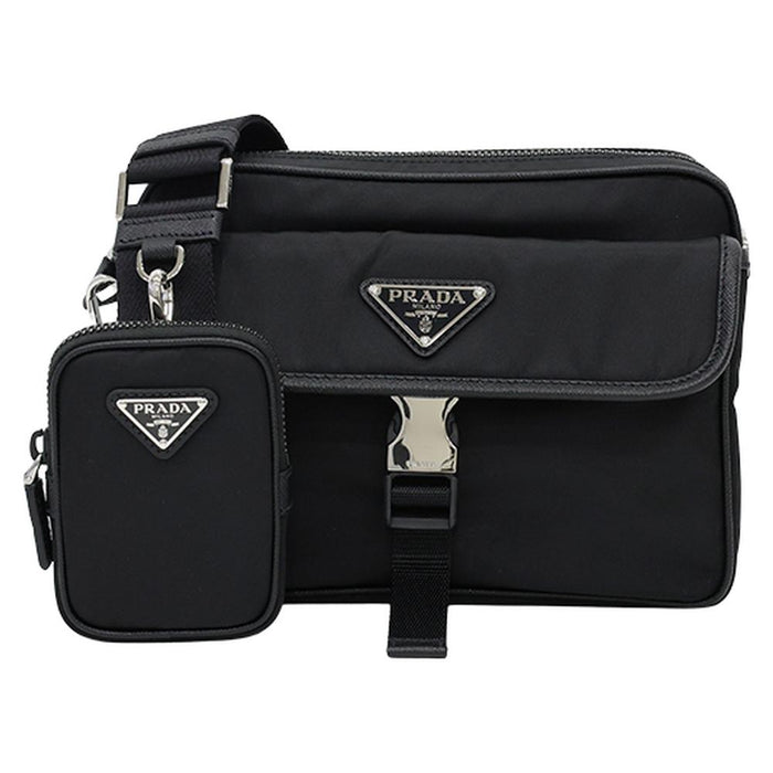 PRADA Re-Nylon Saffiano Triangle Logo Men's Crossbody Bag
