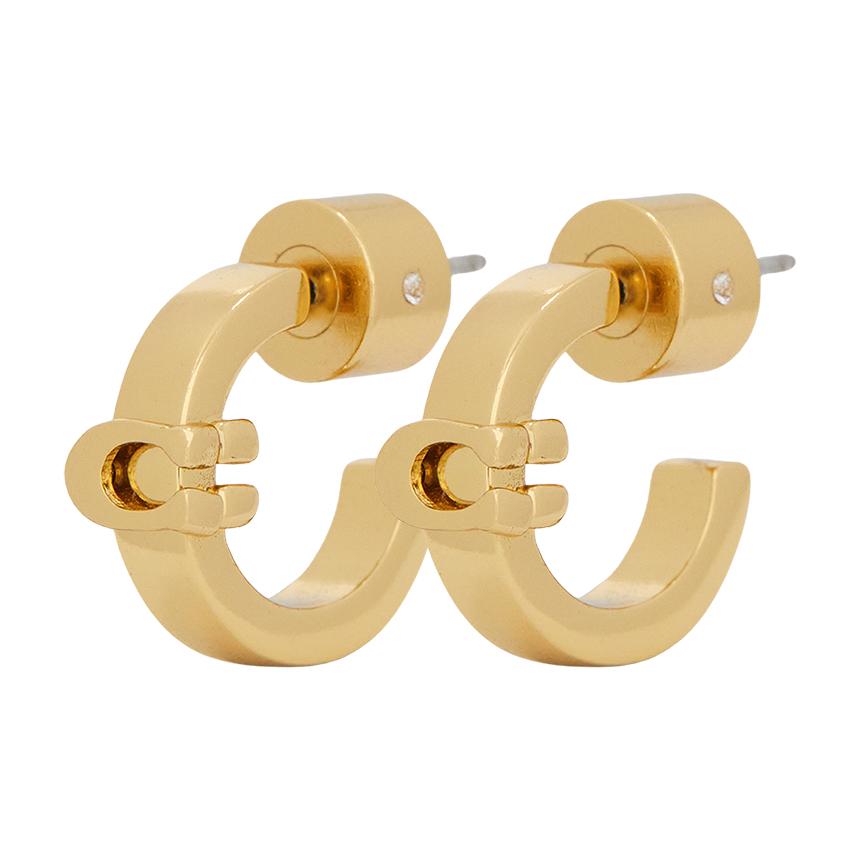 Coach Gold-Tone Logo Stud Earrings 560724 GLD 710