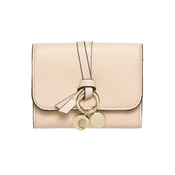 Chloe Alphabet Small Coin Wallet Baby Pink Leather Bifold
