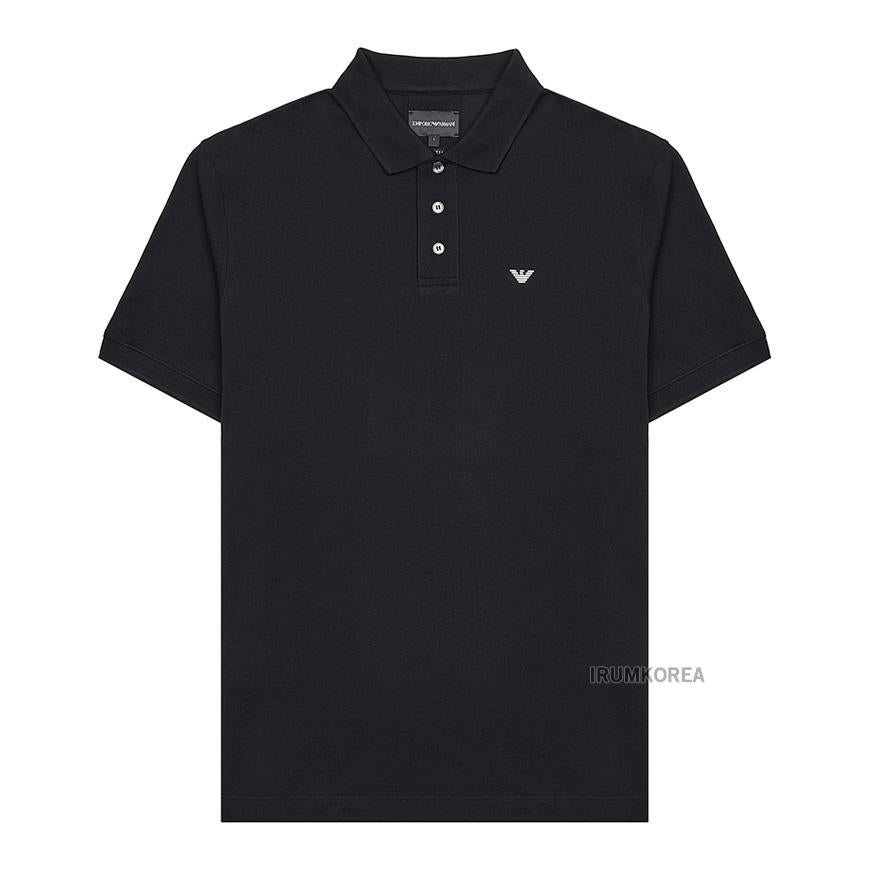 Emporio Armani Eagle Detail Polo Shirt for Men Black