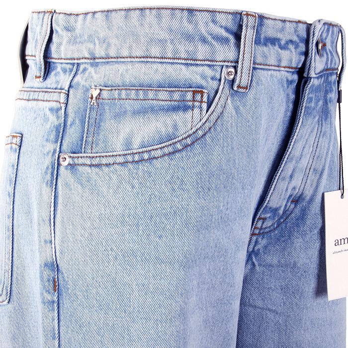 AMI Classic Fit Vintage Blue Jeans HTR001 DE0027 448