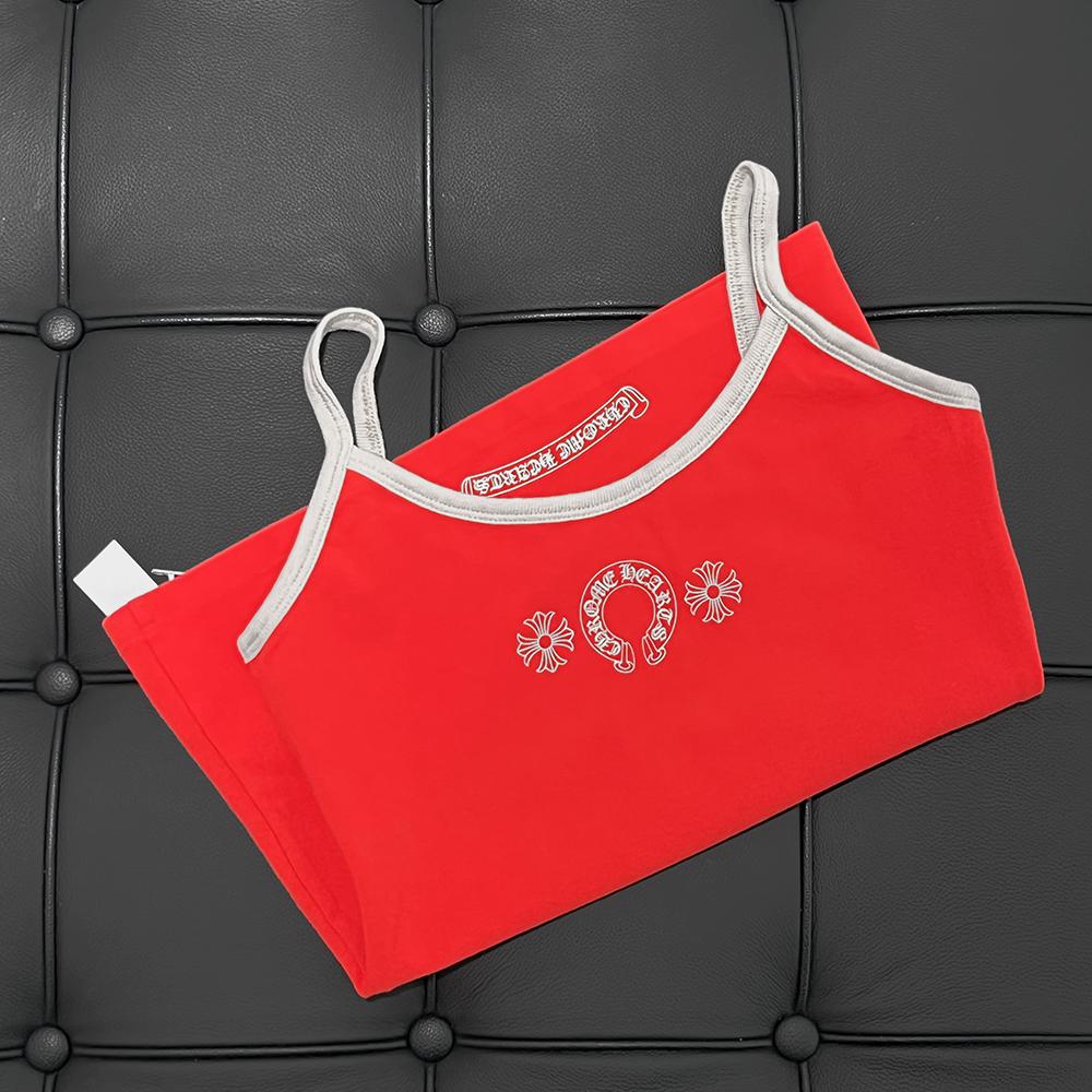 Chrome Hearts Horseshoe Logo Red Tank Top Sleeveless Shirt