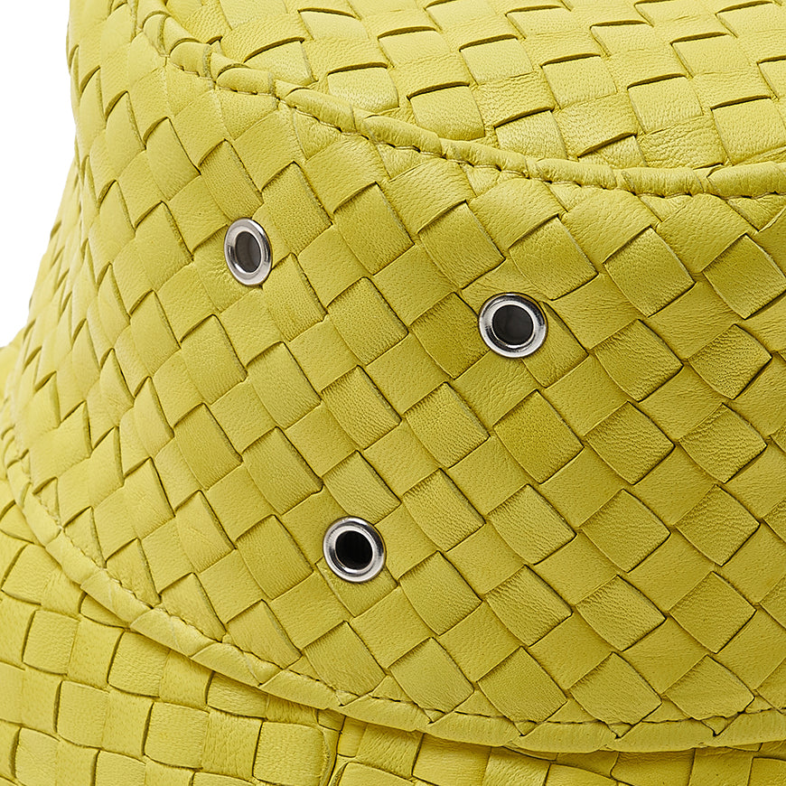 Bottega Veneta Intrecciato Leather Bucket Hat Women’s Green