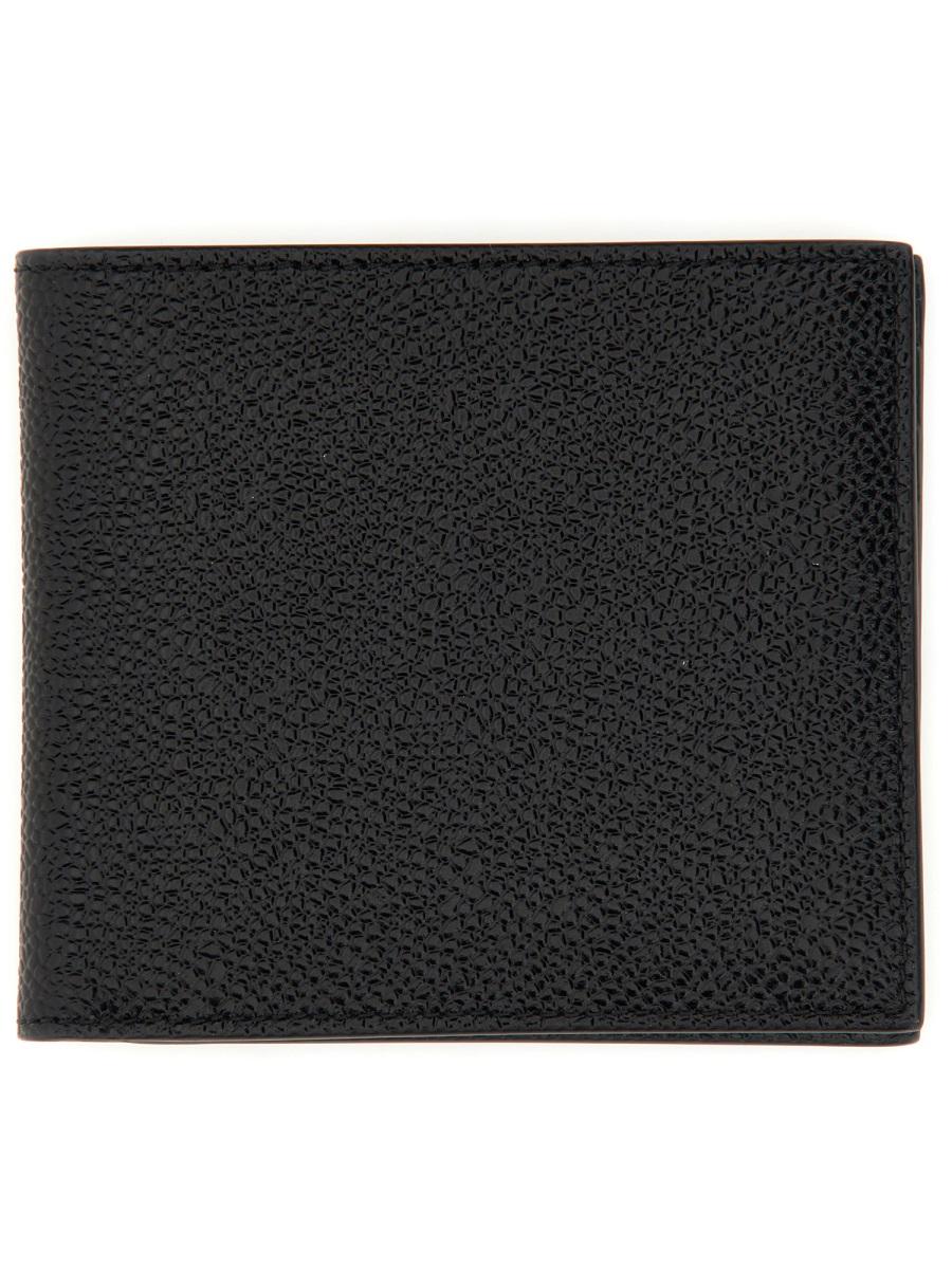 THOM BROWNE Black Leather Bifold Wallet