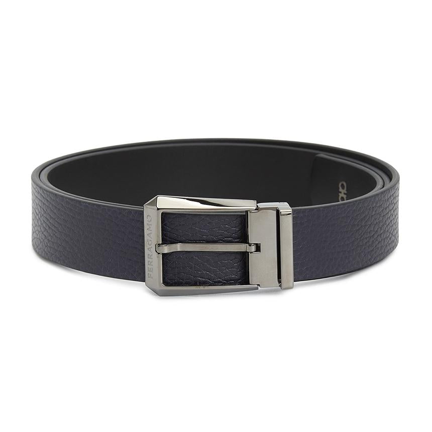 Ferragamo Men’s Reversible Leather Belt Pre-Cut 670374 0775804