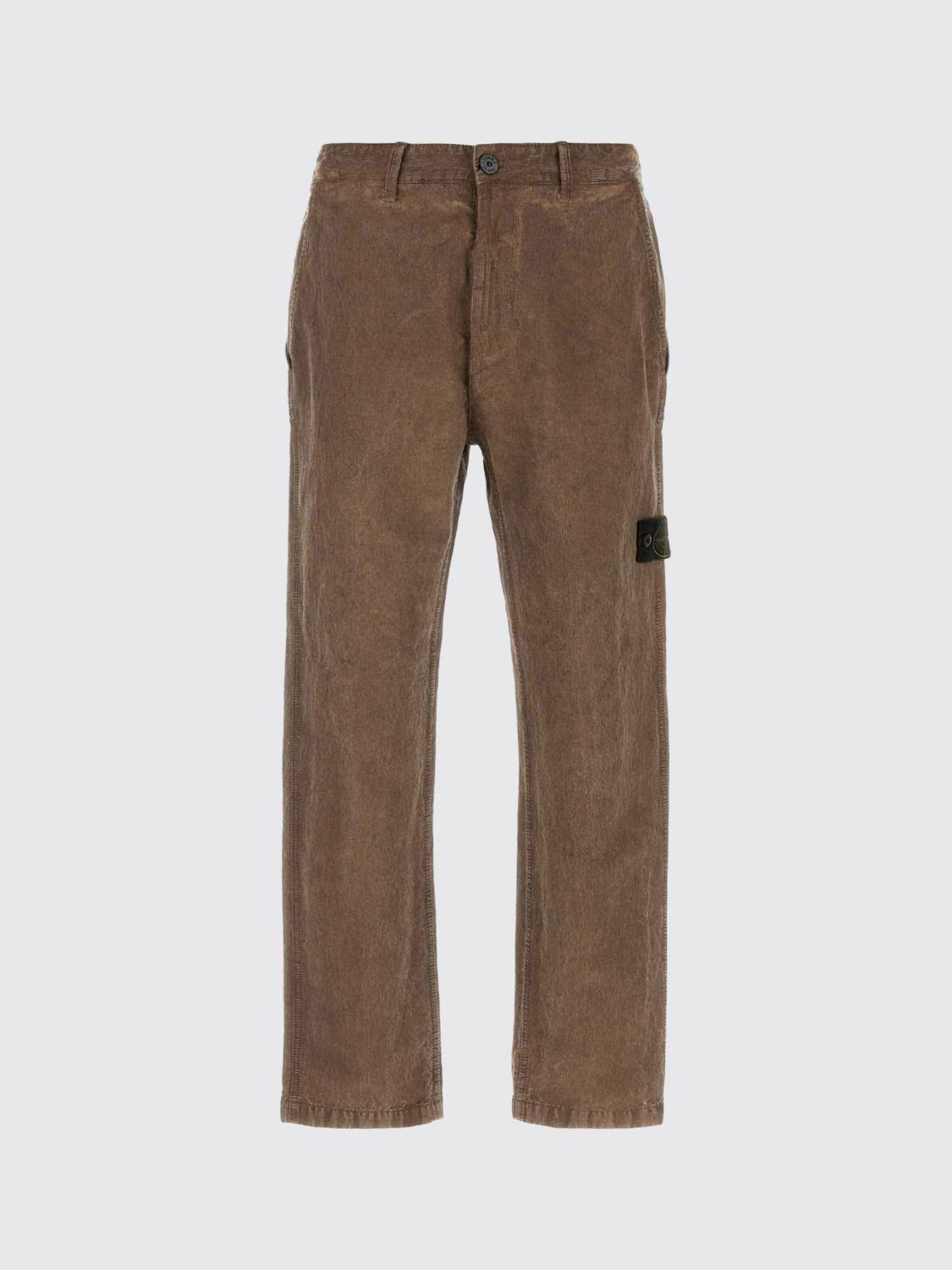 STONE ISLAND Green Cotton Cargo Pants for Men