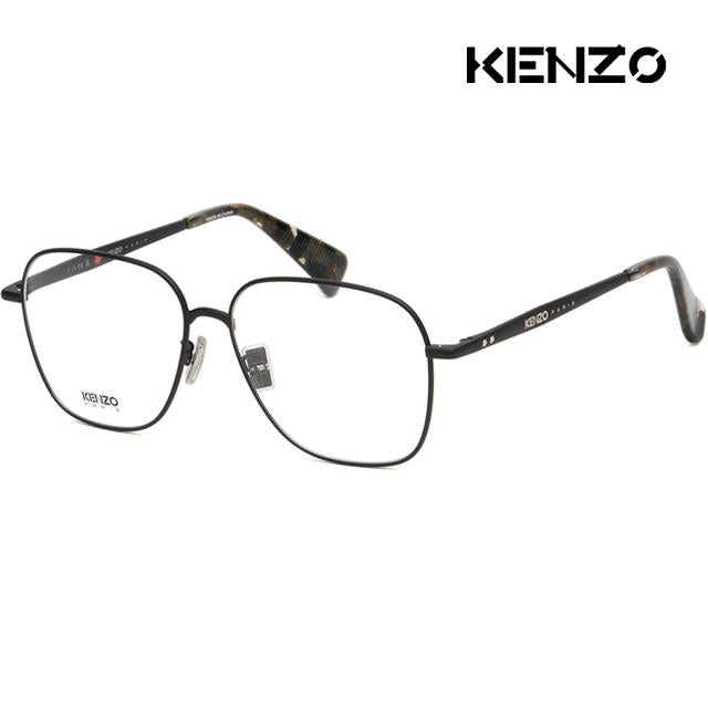 KENZO Matte Black Square Metal Frame Eyeglasses KZ50182U 002