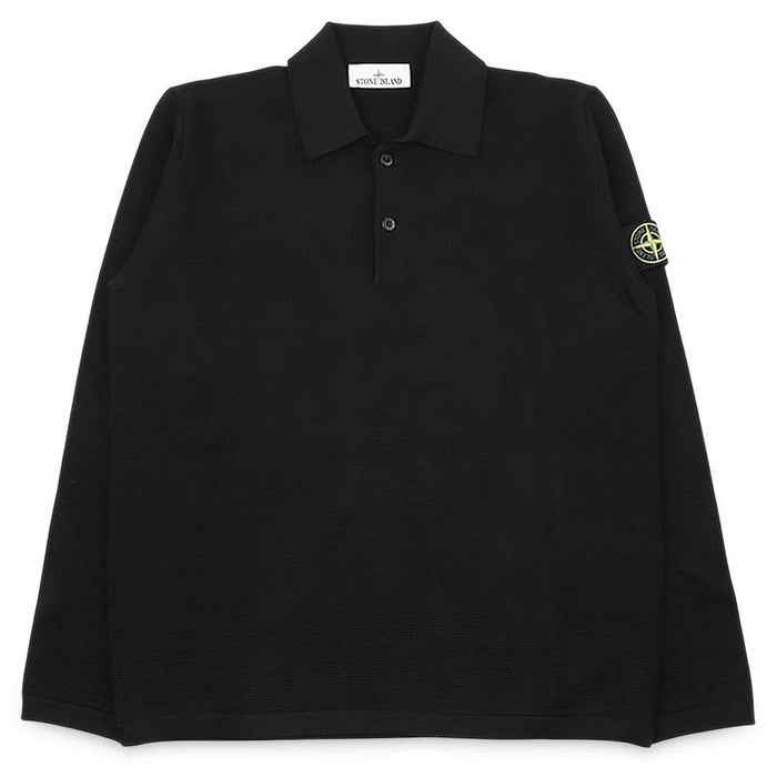 STONE ISLAND Black Woven Patch Crewneck Knit Sweater for Men