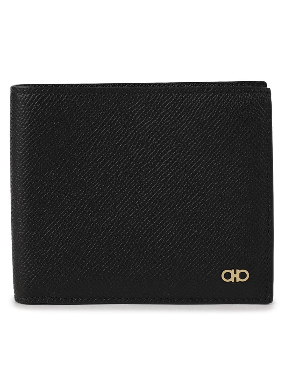 Ferragamo Gancini Leather Bi-Fold Wallet Black Men’s 66 1457