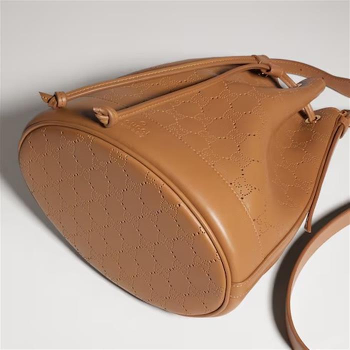 GUCCI Venice Small Bucket Bag Shoulder Bag Ivory Leather