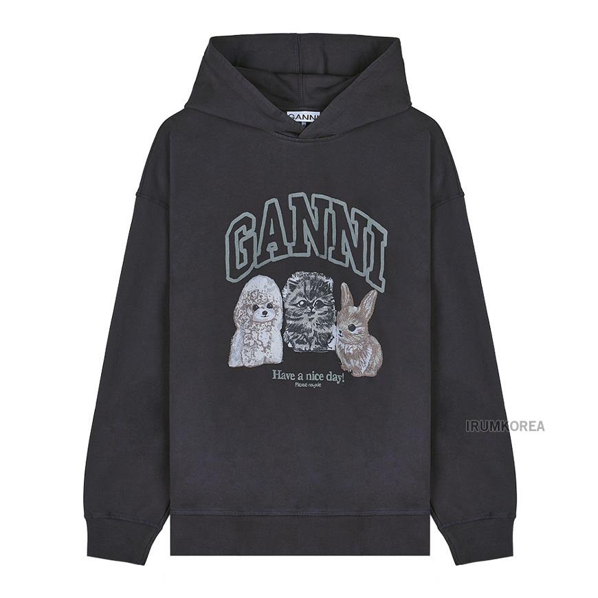 GANNI Women’s Animal Print Hoodie T4270 252