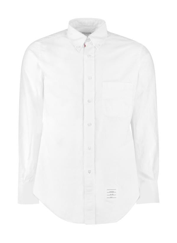 THOM BROWNE Hidden RWB Trim Classic Oxford Long-Sleeve Shirt White