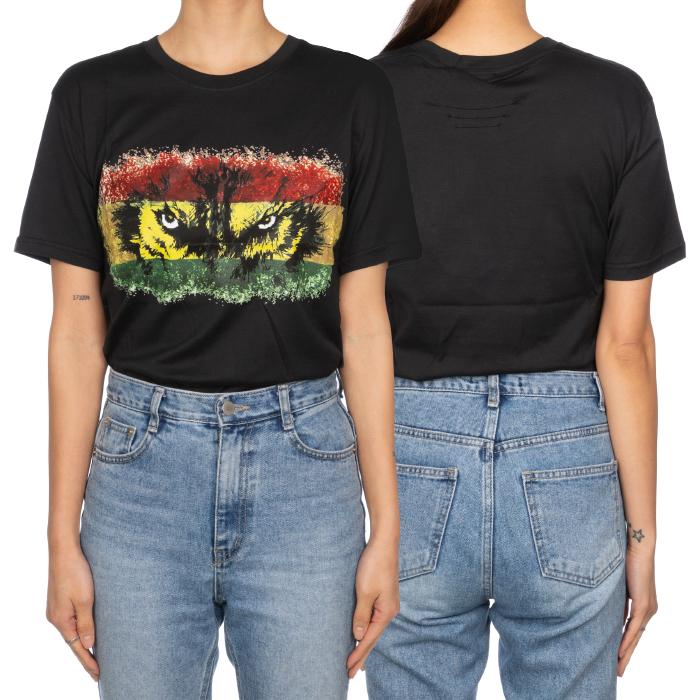 Balmain Monster Eye Print Short Sleeve T-Shirt Women Black