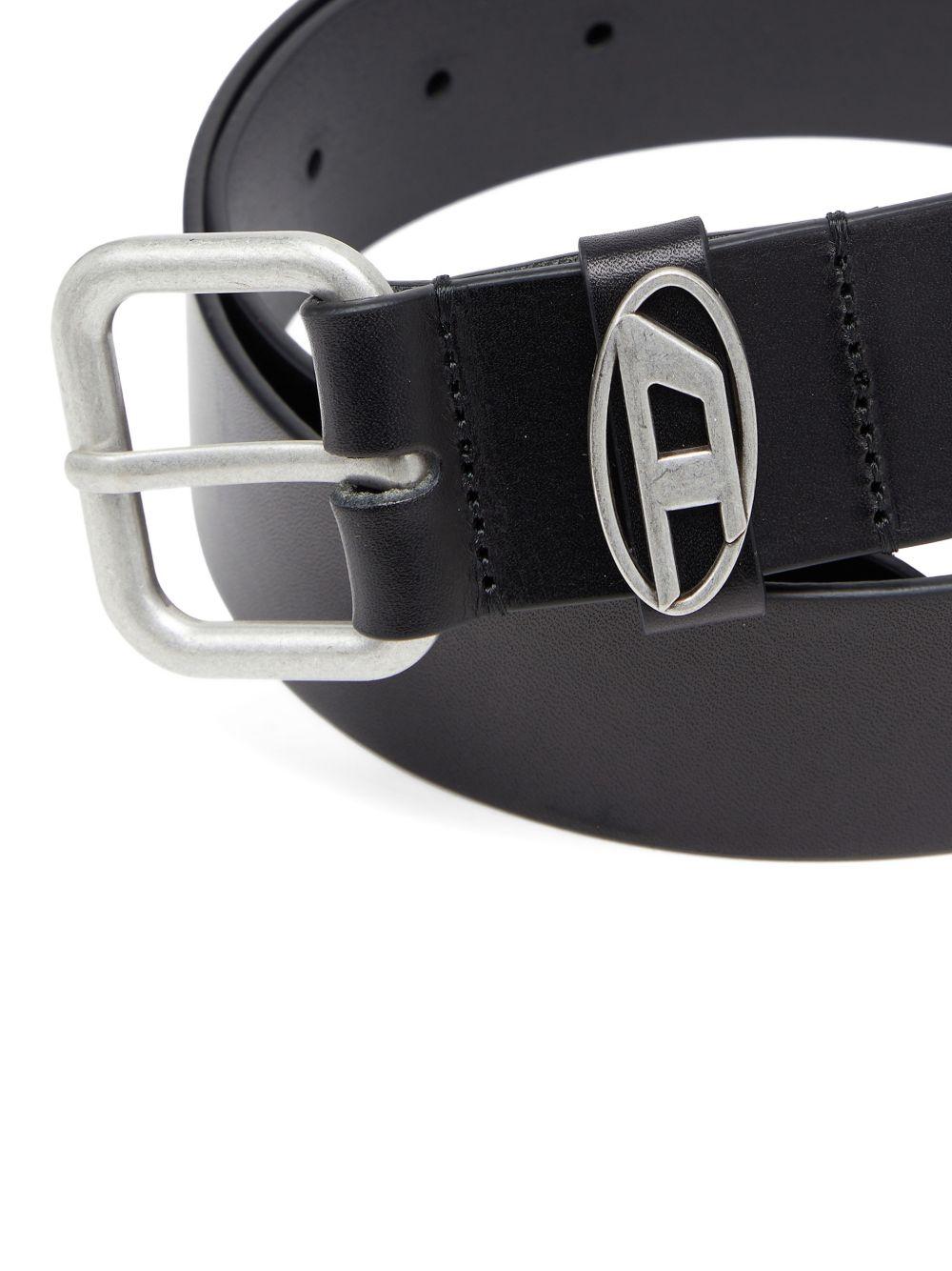 DIESEL Black Leather Belt for Men