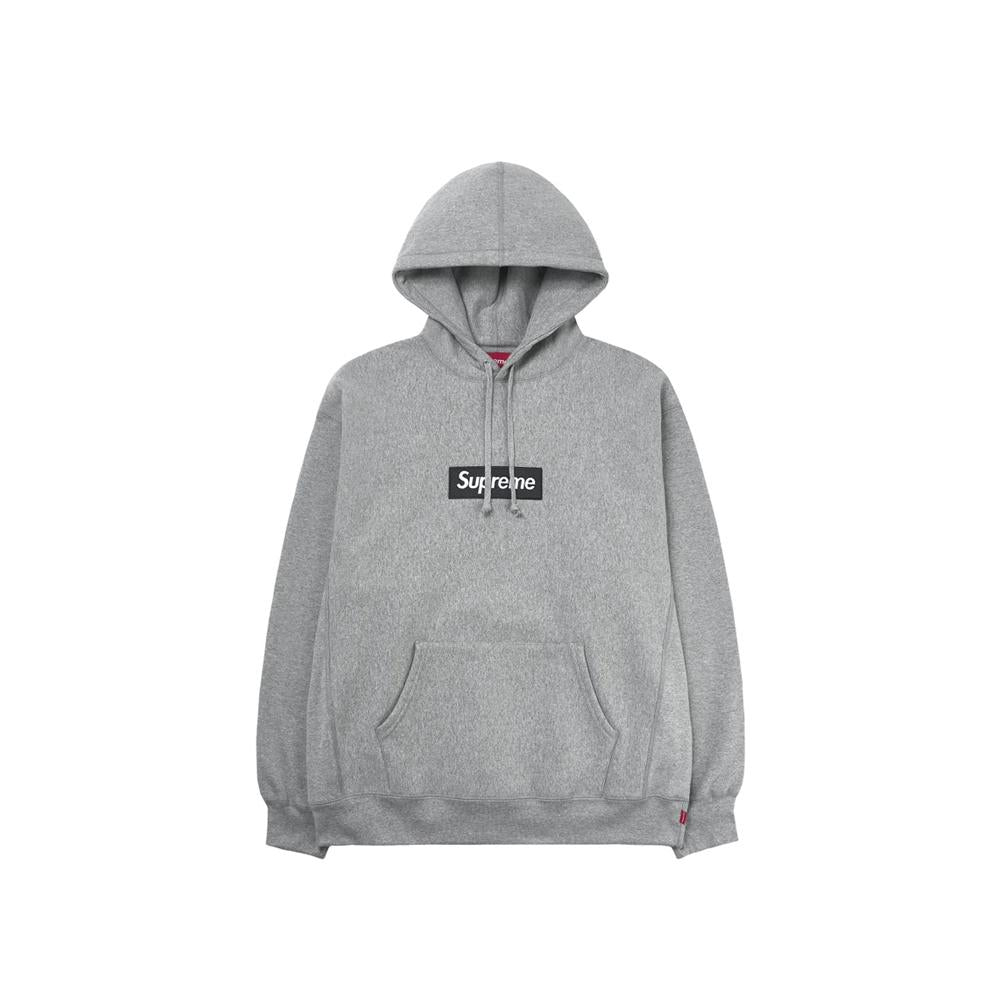 Supreme Box Logo Hoodie Heather Grey Unisex Pullover Sweatshirt