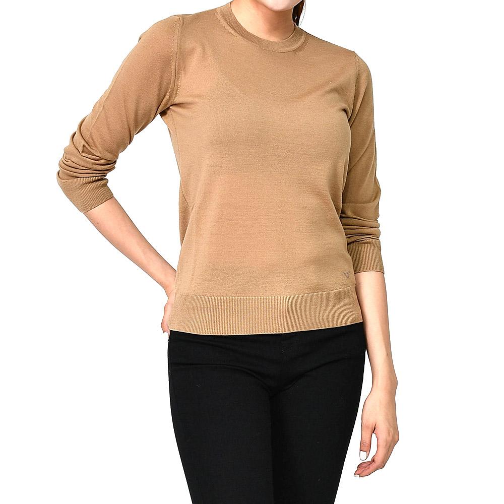 Emporio Armani Pure Virgin Wool Camel Crewneck Sweater