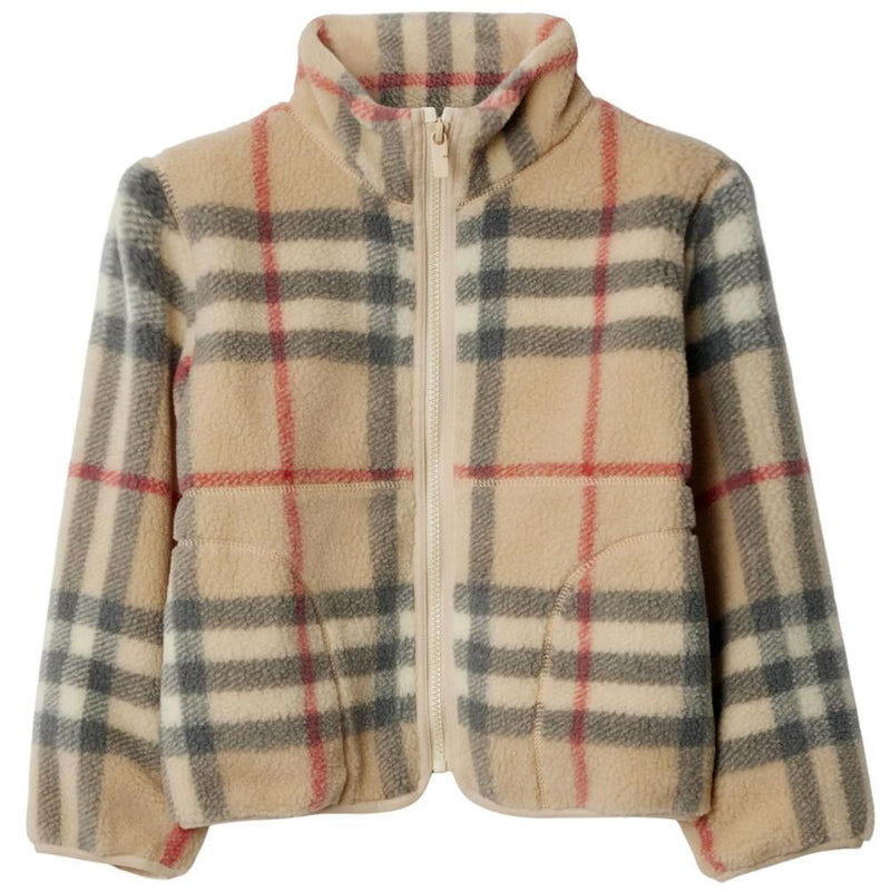 BURBERRY Beige Check Fleece Jacket Women 8100024