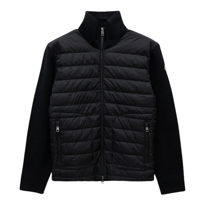 Moncler Wool Knit Down Cardigan Jacket Black Men