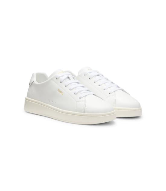 HUGO BOSS Leather Low-Top Sneakers for Men 50569002 100 WHITE DOM